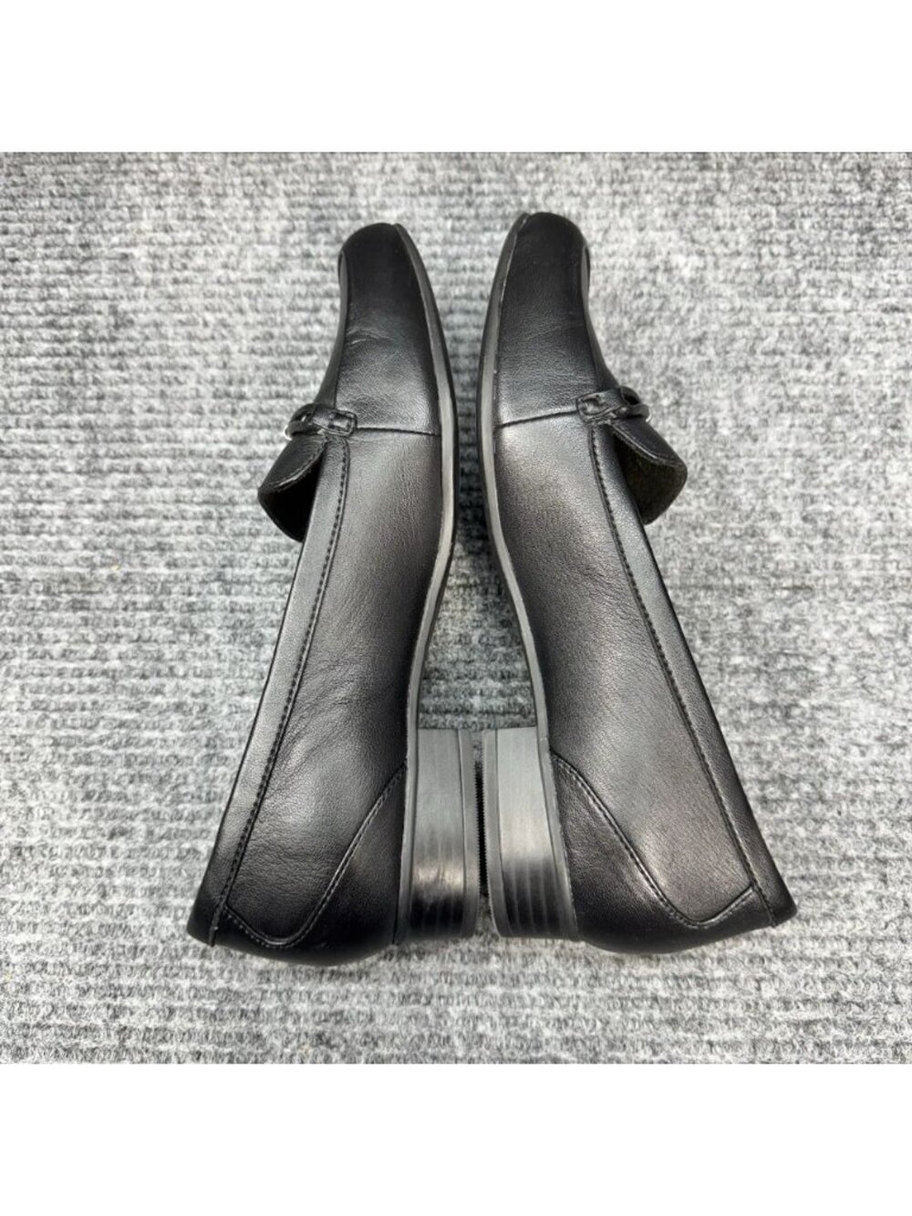 Clarks Juliet Shine Shoes Women’s 7.5 Black Leather Slip On Loafers Dress Career - Picture 7 of 10